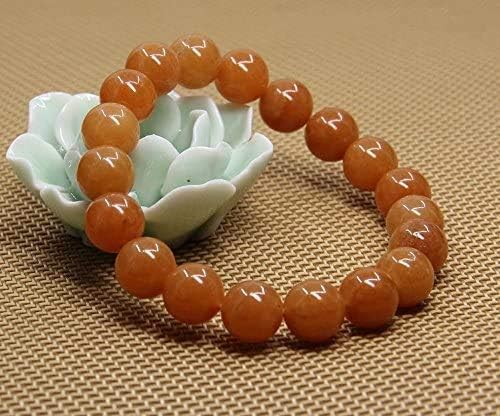 Angelstones Natural Orange Aventurine Genuine Semi-Precious Gemstones Healing 10mm Beaded Stretch Bracelet 7inch Unisex