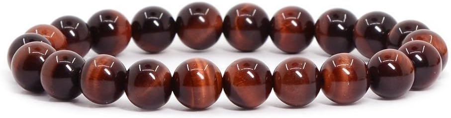 Natural AA Red Tiger Eye Crystals Gemstone 8mm Round Beads Stretch Bracelet 7inch Unisex