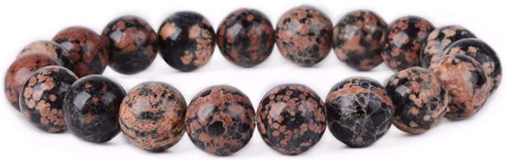 Natural Leopard Skin Jasper Gemstone 10mm Round Beads Stretch Bracelet 7inch Unisex