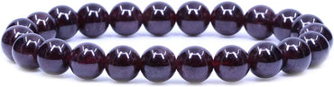 Natural A Grade Red Garnet Gemstone 8mm Round Beads Stretch Bracelet 7inch Unisex