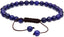 Natural Natural Lapis Lazuli Gemstone 6mm Round Beads Adjustable Bracelet 7inch Unisex