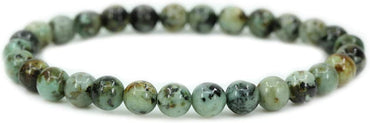 Natural African Turquoise Gemstone 6mm Round Beads Stretch Bracelet 7inch Unisex
