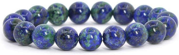Angelstones Lapis Chrysocolla Gemstone 10mm Round Beads Stretch Bracelet 7 Inch Unisex