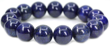 Natural Dyed Lapis Lazuli Gemstones Healing Power Elastic Stretch 14mm Beads Beaded Bracelet 7inch Mens