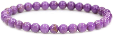 Angelstones Natural A Grade Lavendar Phosphosiderite Gemstone 6mm Round Beads Stretch Bracelet 7inch Unisex