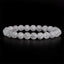 Natural Crackle Clear Quartz Handmade Gemstone 8mm Round Beads Elastic Bracelet 7inch Unisex