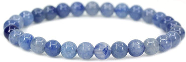 Natural Blue Aventurine Gemstone 6mm Round Beads Stretch Bracelet 7inch Unisex