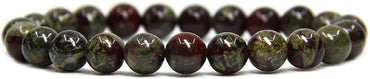 Natural A Grade Dragon Blood Jasper Gemstone 8mm Round Beads Stretch Bracelet 7inch Unisex