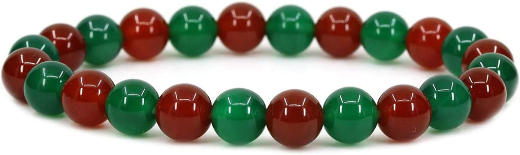 AA Grade Red Agate Gemstone 8mm Ball Beads Stretch Bracelet 7inch Unisex