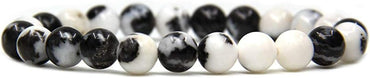 Natural Zebra Jasper Gemstone 8mm Round Beads Stretch Bracelet 7inch Unisex