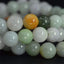 Natural Multi-Color Jadeite Gemstone 8mm Round Beads Stretch Bracelet 7 Inch
