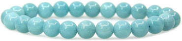 Natural Blue Amazonite Gemstone 8mm Round Beads Stretch Bracelet 7inch Unisex