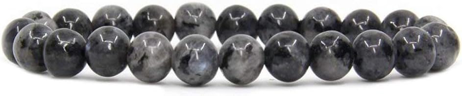 Larvikite Gem Semi Precious Gemstone 8mm Ball Beads Stretch Bracelet 7inch Unisex