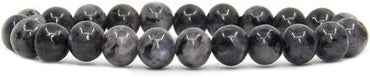 Larvikite Gem Semi Precious Gemstone 8mm Ball Beads Stretch Bracelet 7inch Unisex