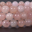 Angelstones Natural Peach Morganite Gemstone 8mm Round Beads Stretch Bracelet 7 Inch Unisex