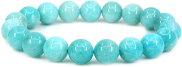 Angelstones Natural A Grade Brazilian Amazonite Genuine Semi-Precious Gemstones Healing 10mm Beaded Stretch Bracelet 7inch Unisex