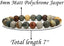 Angelstones Natural Matt Polychrome Jasper Gemstone 8mm Round Beads Stretch Bracelet 7inch Unisex