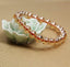 Rose Gold Plated Clear Quartz Gem Semi Precious Gemstone 8mm Ball Beads Stretch Bracelet 7inch Unisex