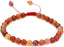 Natural Red Crab Fire Agate Gemstone 6mm Round Beads Adjustable Braided Macrame Tassels Chakra Reiki Bracelets 7-9 inch Unisex