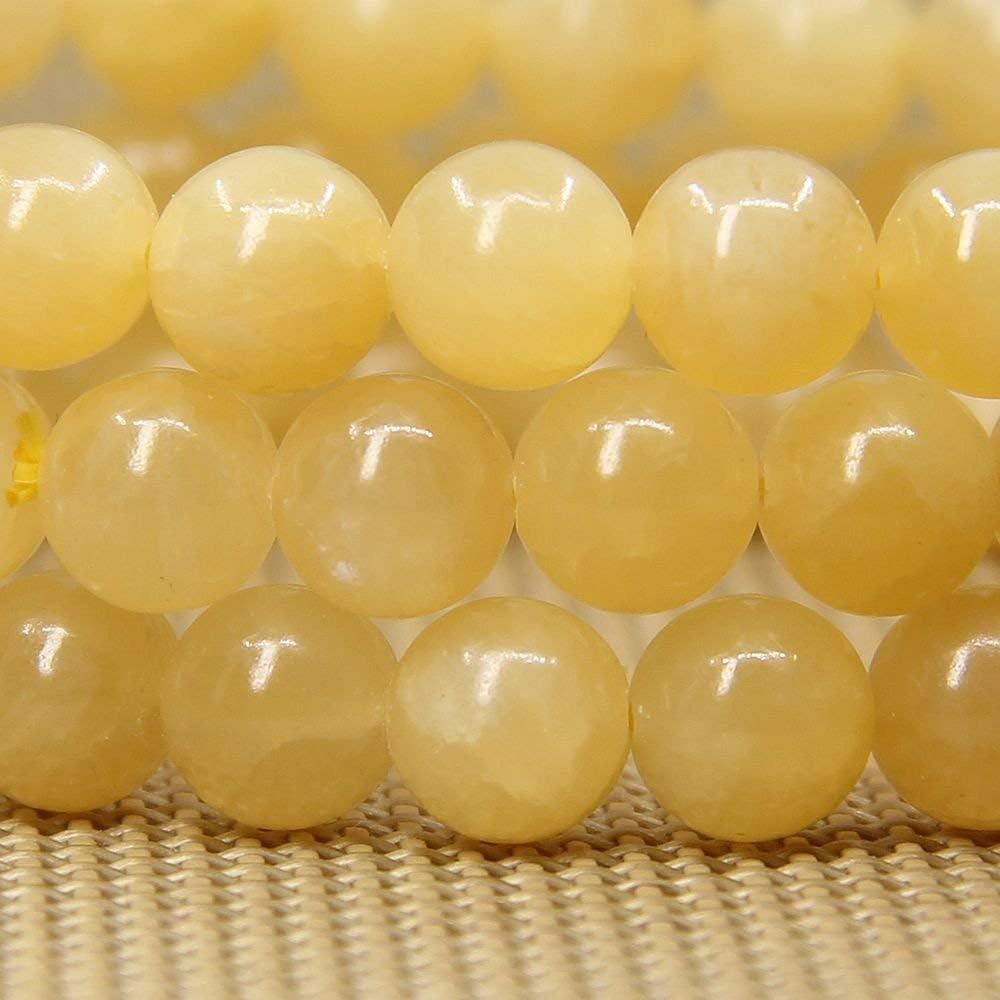 Natural Yellow Jade Gemstone 8mm Round Beads Stretch Bracelet 7inch Unisex