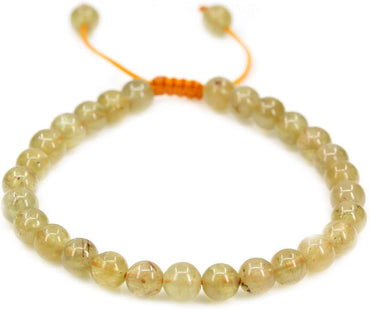 Angelstones Handmade Gemstone 6mm Yellow Green Apatite Round Beads Adjustable Braided Macrame Tassels Chakra Reiki Bracelets 7-9 inch Unisex