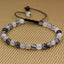 Natural Black Rutilated Quartz Gemstone 6mm Round Beads Adjustable Bracelet 7inch Unisex