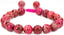 Angelstones Handmade Gemstone 10mm Rose Sea Sediment Jasper Round Beads Adjustable Braided Macrame Tassels Chakra Reiki Bracelets 7-9 inch Unisex