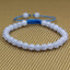 Natural AA Grade Blue Lace Agate Gemstone 6mm Round Beads Adjustable Bracelet 7inch Unisex
