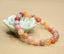 Natural Red Botswana Agate Handmade Gemstone 8mm Round Beads Elastic Bracelet 7inch Unisex
