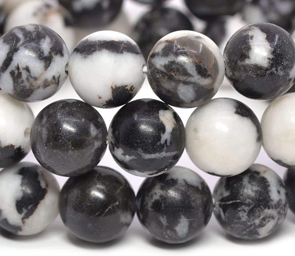 Natural Zebra Jasper Gemstone 10mm Round Beads Stretch Bracelet 7 Inch Unisex