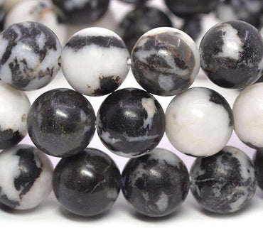 Natural Zebra Jasper Gemstone 10mm Round Beads Stretch Bracelet 7 Inch Unisex