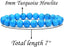 Natural Turquoise Howlite Gemstone 8mm Round Beads Stretch Bracelet 7inch Unisex