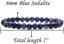 Angelstones Natural Blue Sodalite Gemstone 6mm Round Beads Stretch Bracelet 7inch Unisex