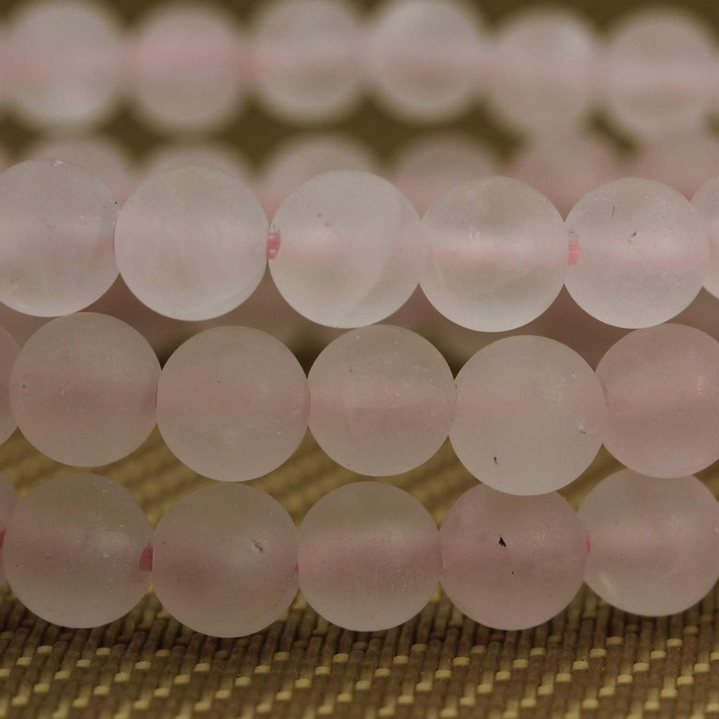 Natural Matte Rose Quartz Gemstone 6mm Round Beads Stretch Bracelet 7inch Unisex