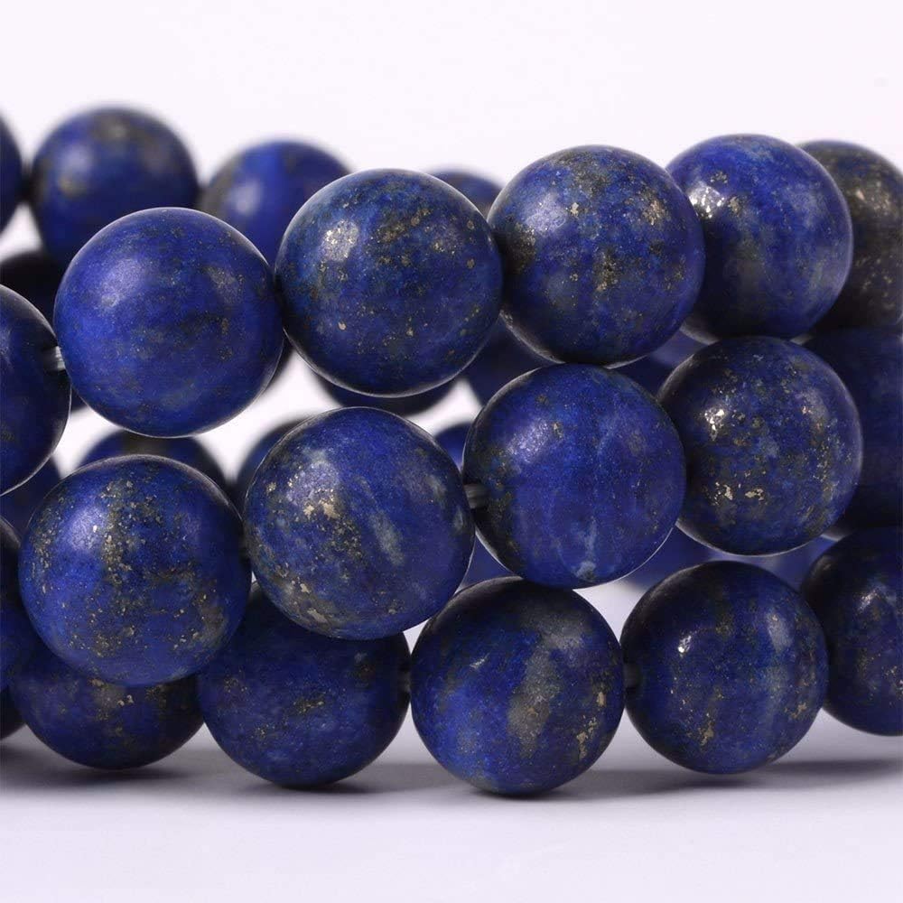 Natural Matt Lapis Lazuli Gemstone 8mm Round Beads Stretch Bracelet 7 Inch