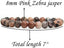 Natural Pink Zebra Jasper Gemstone 8mm Ball Beads Stretch Bracelet 7inch Unisex