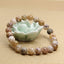 Pink Moss Agate Gem Semi Precious Gemstone 8mm Ball Beads Stretch Bracelet 7inch Unisex