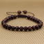 Natural AA Grade Red Tiger Eye Gemstone 6mm Round Beads Adjustable Bracelet 7inch Unisex
