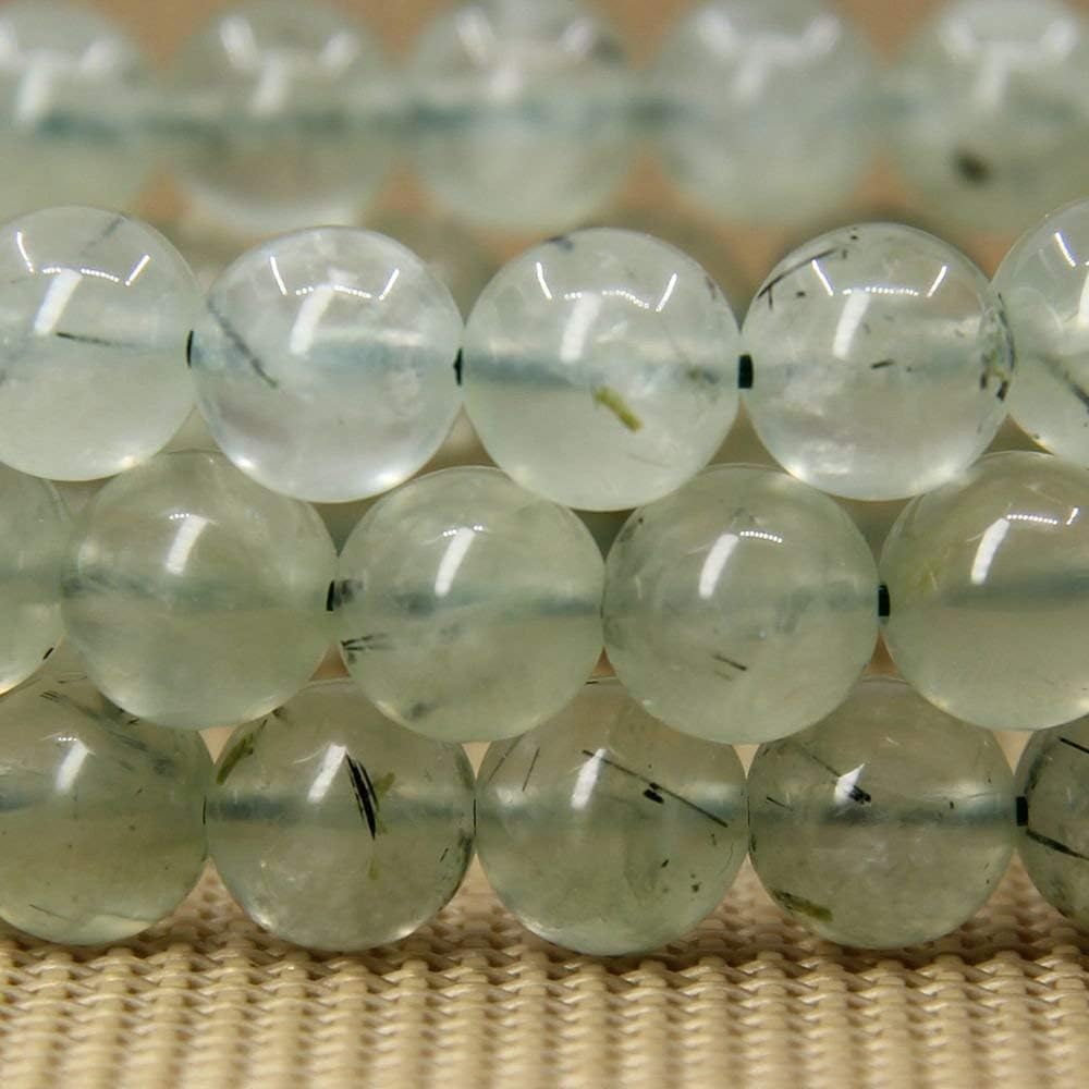 Natural Prehnite Gemstone 8mm Round Beads Stretch Bracelet 7inch Unisex