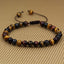 Natural AA Grade Multicolor Tiger Eye Gemstone 6mm Round Beads Adjustable Bracelet 7inch Unisex