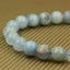 Natural Multicolor Aquamarine Gemstone 8mm Round Beads Stretch Bracelet 7inch Unisex