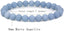 Natural Matte Angelite Gemstone 8mm Round Beads Stretch Bracelet 7 Inch Unisex