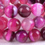 Pink Brazilian Agate Gemstone 10mm Round Beads Stretch Bracelet 7 Inch Unisex