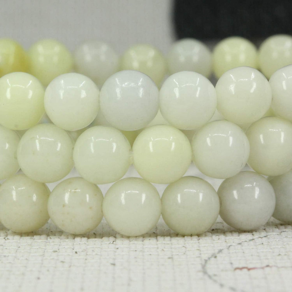 Natural Lvory Jasper Gemstone 6mm Round Beads Stretch Bracelet 7inch Unisex
