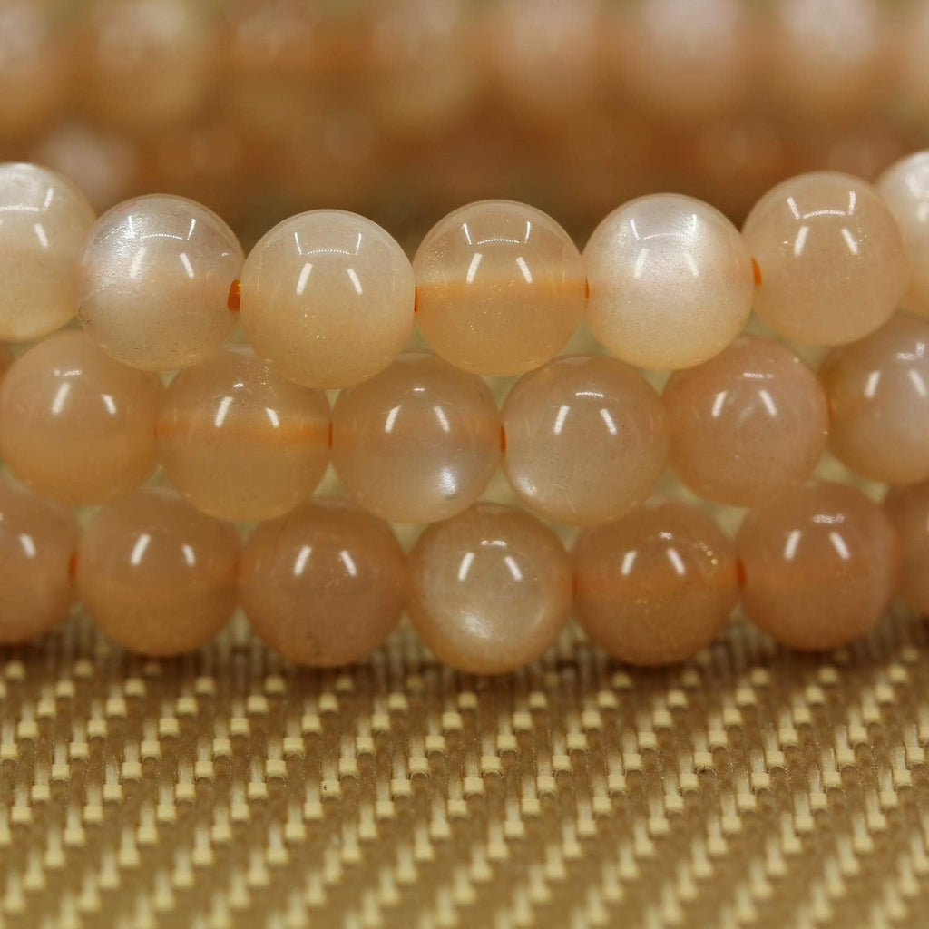 Angelstones Natural Red Sunstone Gemstone 6mm Round Beads Stretch Bracelet 7inch Unisex