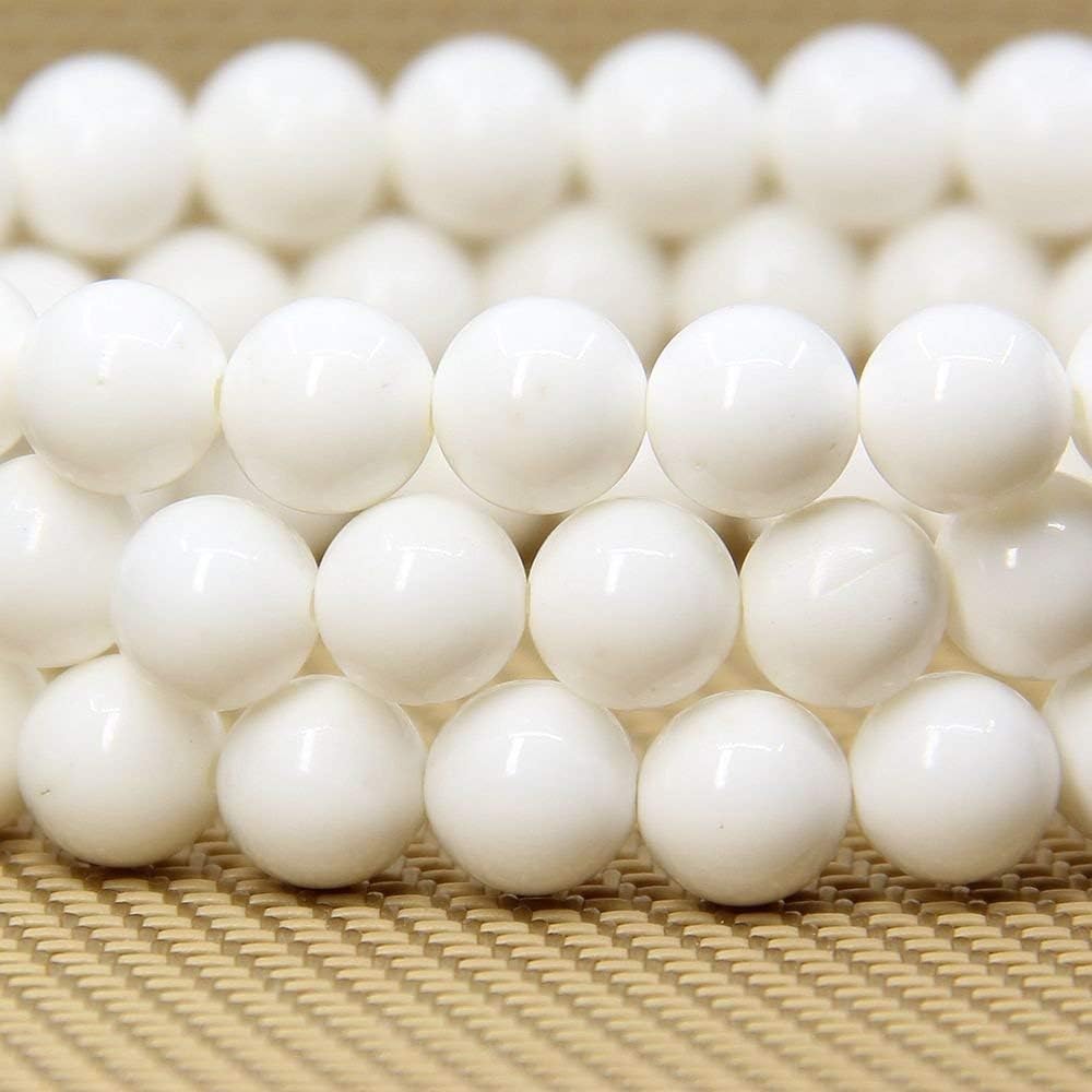Natural Tridacna shell Gemstone 8mm Round Beads Stretch Bracelet 7inch Unisex