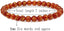 Natural Six Words Red Agate Gemstone 6mm Round Beads Stretch Bracelet 7inch Unisex