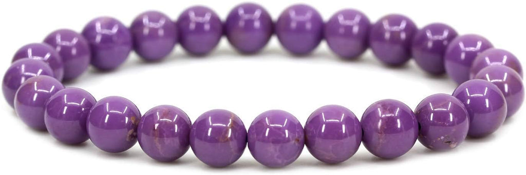 Natural A Grade Lavendar Phosphosiderite Gemstone 8mm Round Beads Stretch Bracelet 7inch Unisex