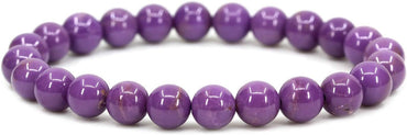 Natural A Grade Lavendar Phosphosiderite Gemstone 8mm Round Beads Stretch Bracelet 7inch Unisex