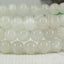 Natural White Moonstone Gemstone 6mm Round Beads Stretch Bracelet 7inch Unisex